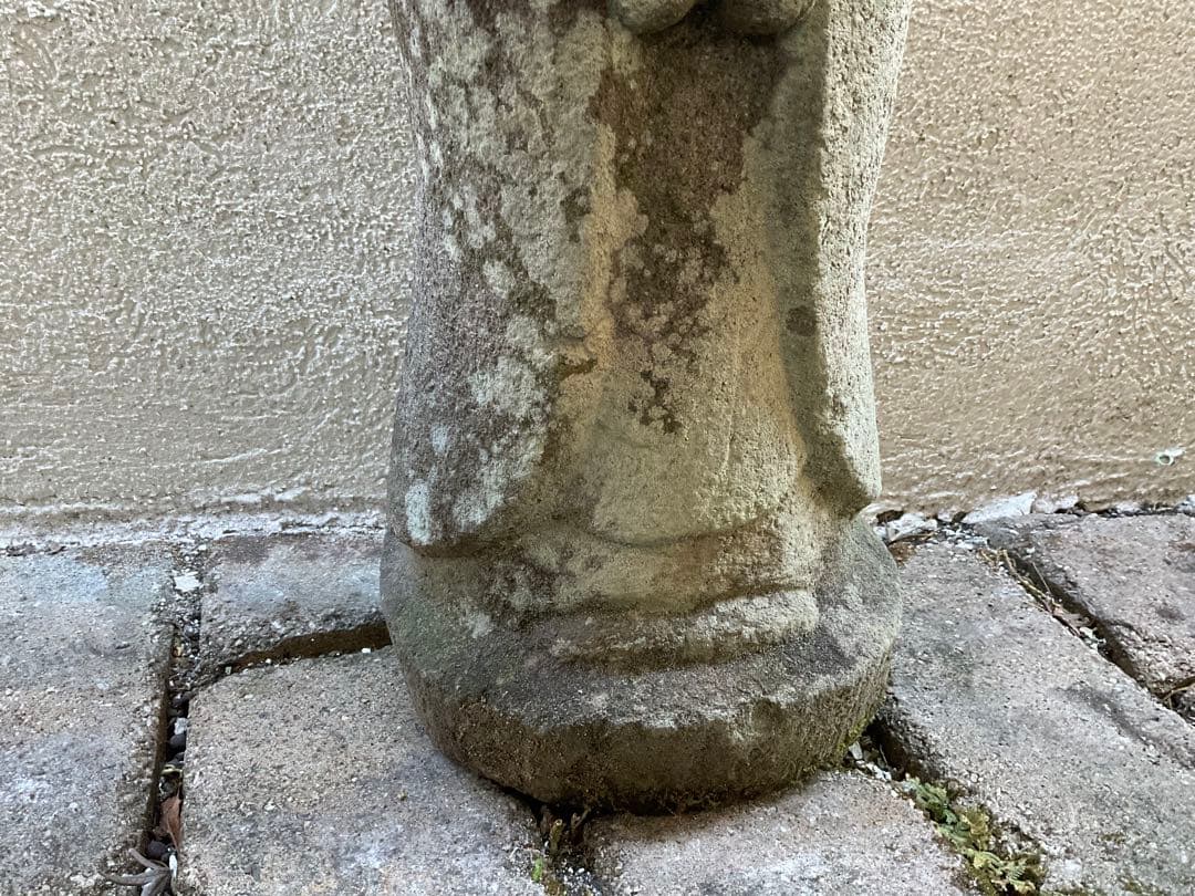 野仏　地蔵菩薩像　古い石仏　民衆仏　仏像　仏教美術　山梨県　高さ約45cm