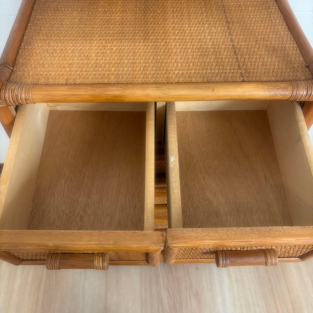 昭和レトロ ラタン製 5段チェスト ナチュラル