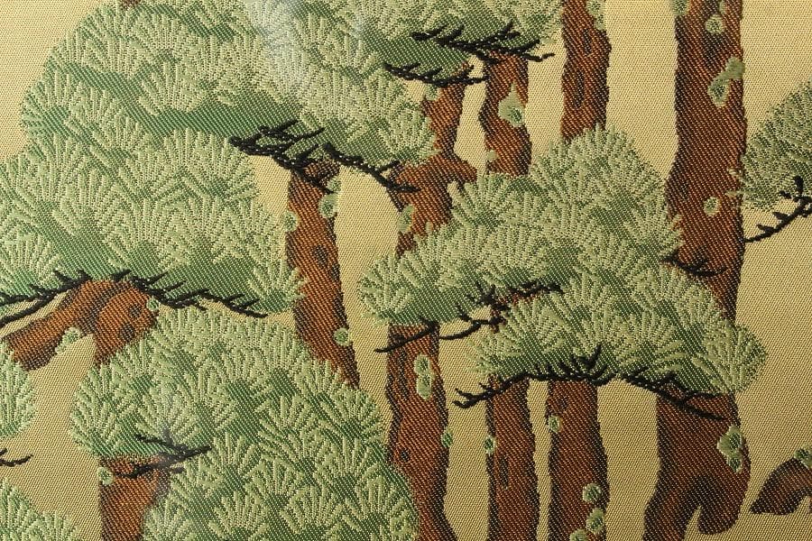 京都 西陣 川島織物 刺繍裂源氏絵 額装 美品 呉服屋蔵(K-LC938)