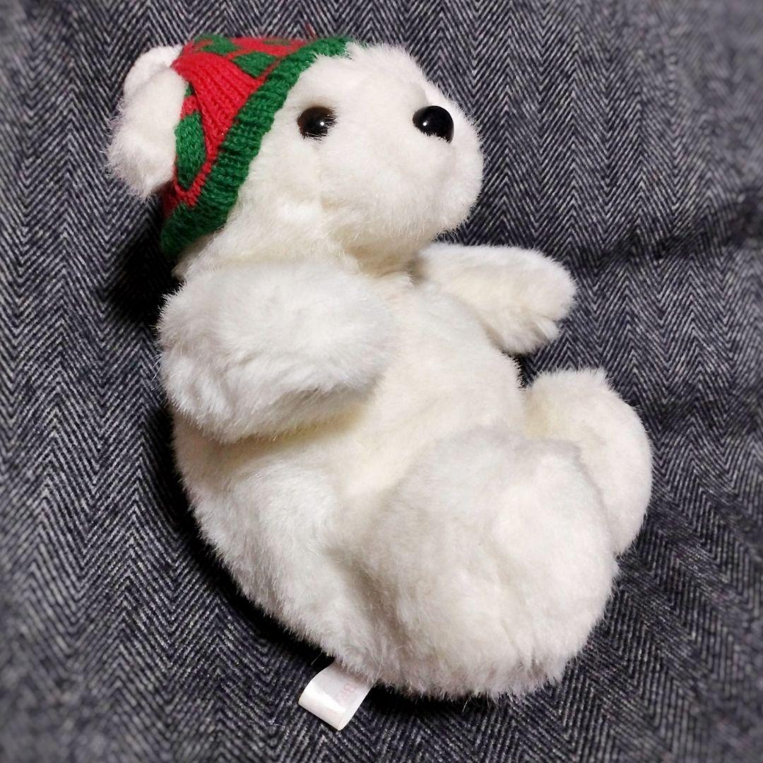 SANTA BEAR シロクマ 白熊 ぬいぐるみ ニット帽 ヴィンテージ 非売品