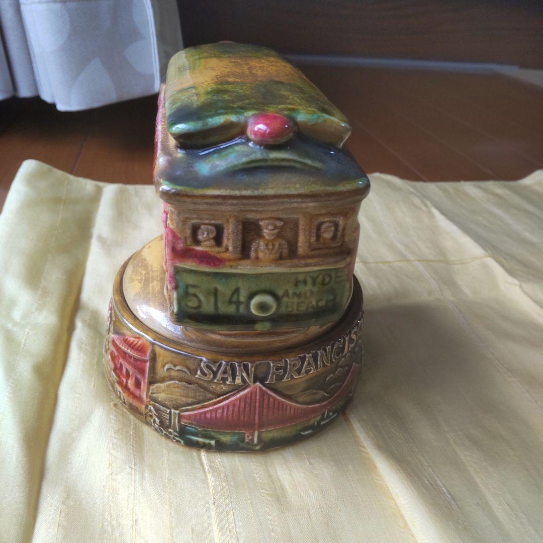 サンフランシスコ ケーブルカー 陶器 回転オルゴール