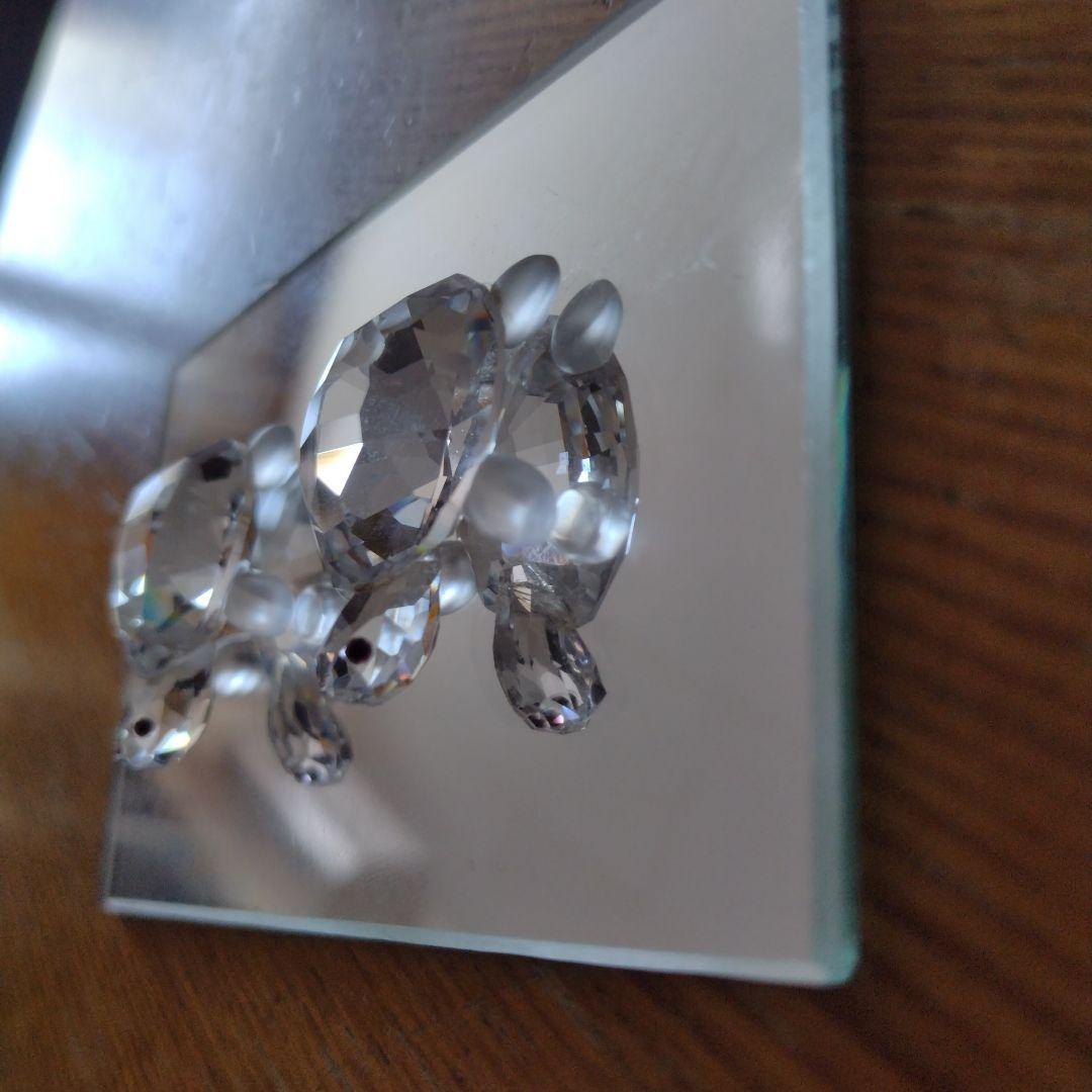 【SWAROVSKI】子亀の置物　２個セット（説明書、お買上証明書、台座の鏡付）