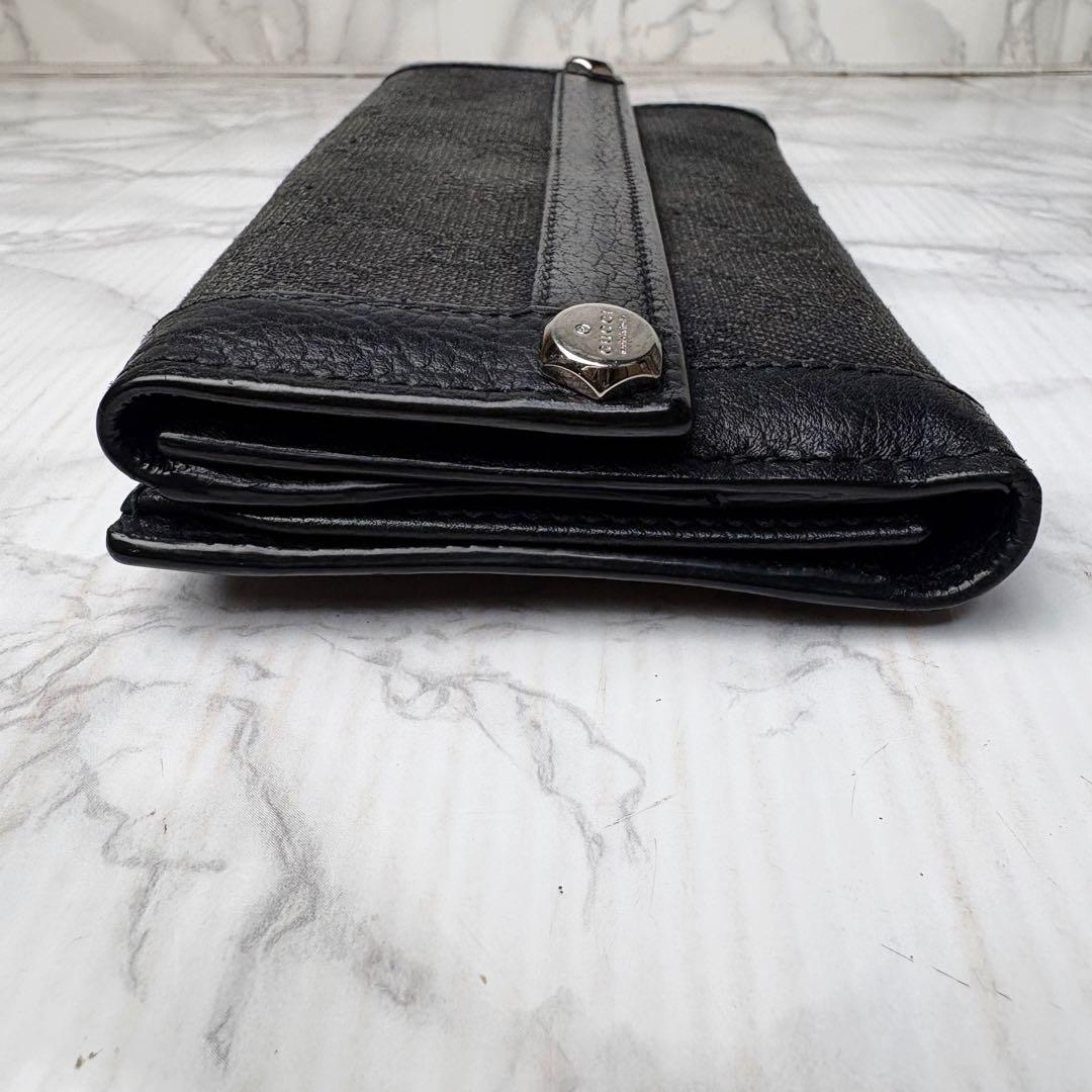 05 GUCCI 長財布 GGキャンバス 二つ折り財布 黒 u6