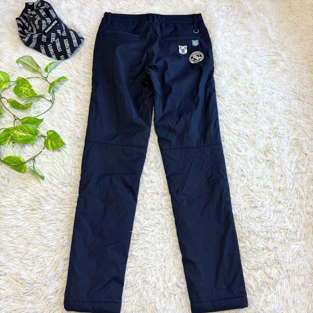 【パーリーゲイツ】美品 中綿パンツ ネイビー ワッペン 1サイズ レディース