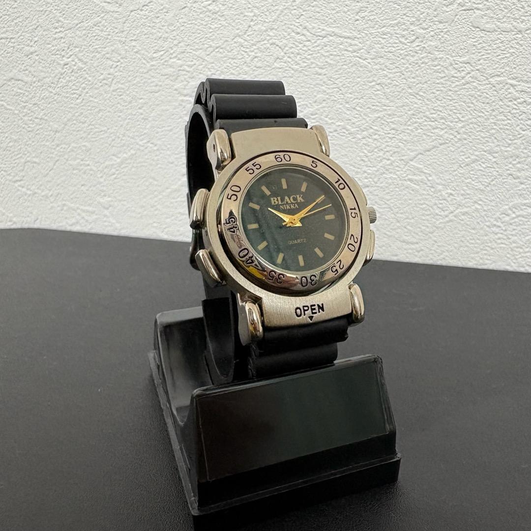 【レア非売品】ブラックニッカ　２Way 腕時計 方位磁針 ラバー製ベルト