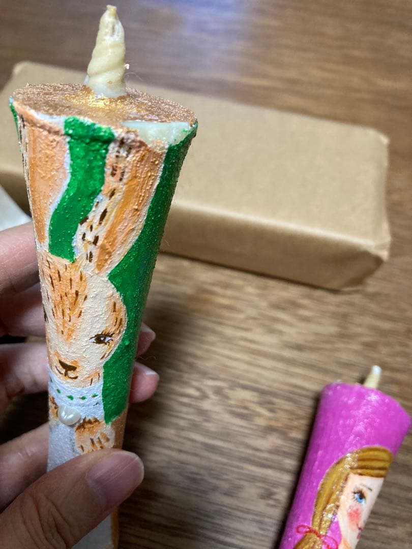 【美品】絵ろうそく　和蝋燭　アート　2本セット