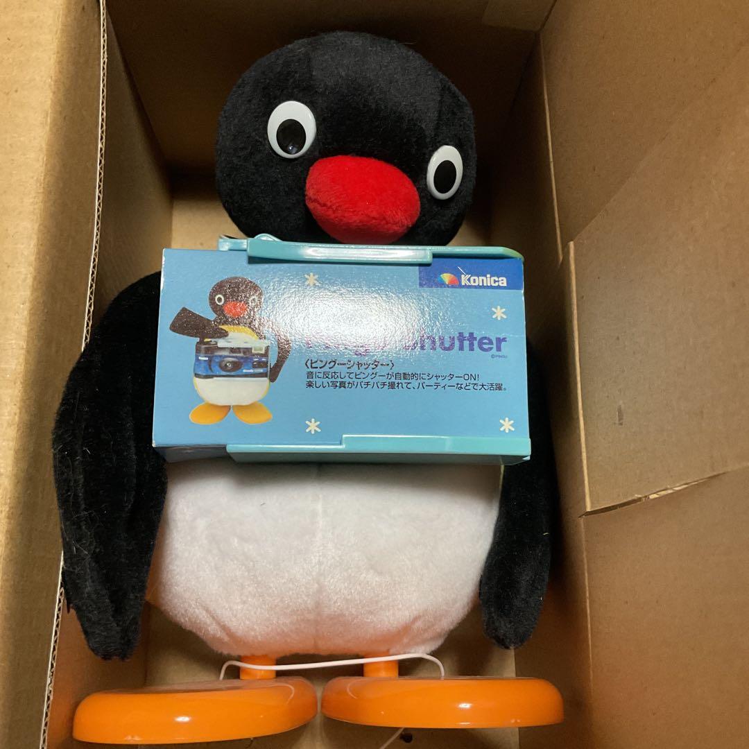 Pingu ピングーシャッター　ぬいぐるみ　コニカ　レトロ　未使用品