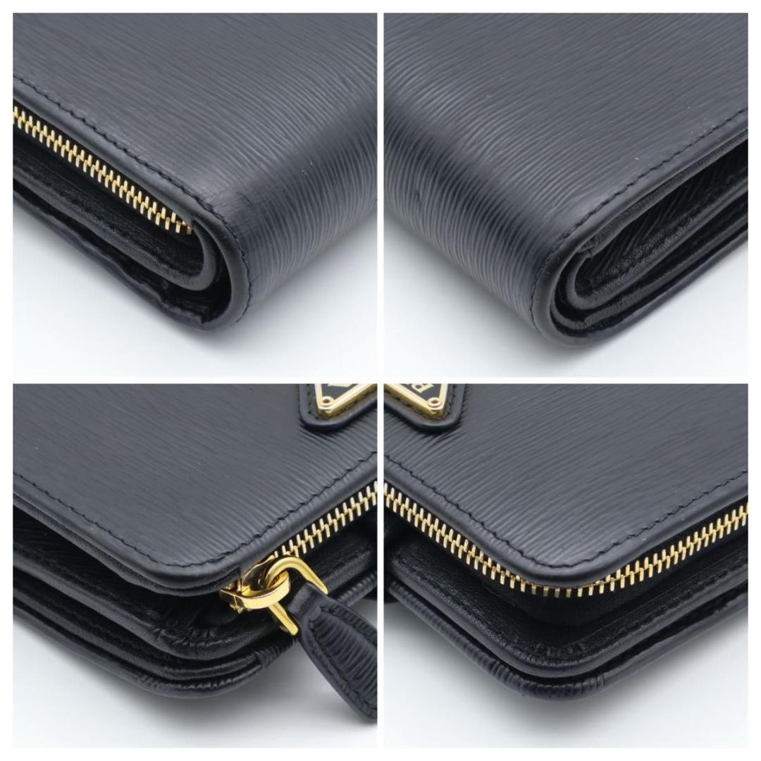 【極美品】PRADA 二つ折り財布　ヴィッテロムーブ　トライアングルロゴ　黒
