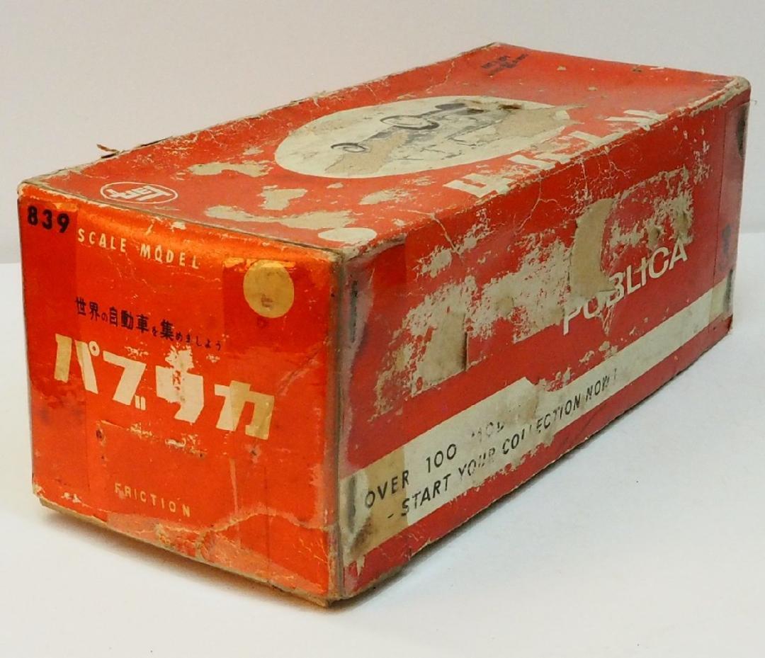 萬代屋【トヨタ パブリカ 水色】ブリキ フリクション自動車【箱付】tin car