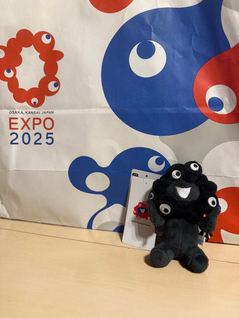 値下げ　EXPO 2025 公式マスコット ぬいぐるみ レア黒ミャクミャク
