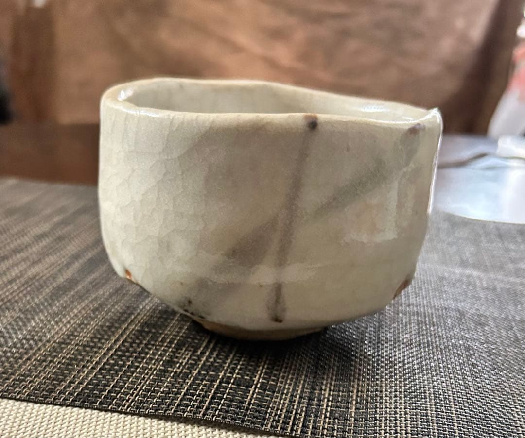 絵志野茶碗　ト（加藤唐九郎？）在み銘　茶道具　抹茶茶碗