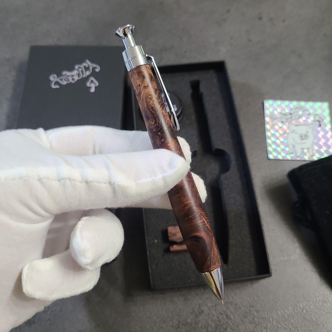 こぶた工房　サイアミーズローズウッド極上杢　シャープペンシル0.5ミリ　美品