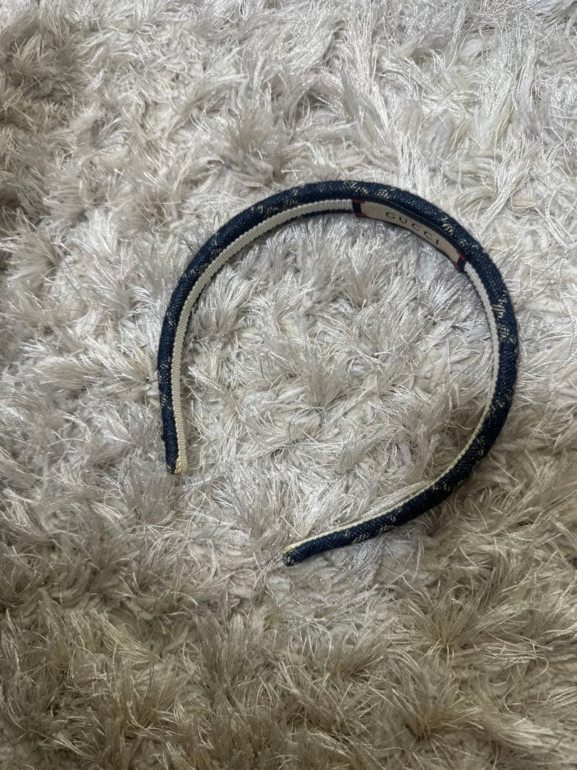 GUCCI ネイビー デニム ヘアバンド