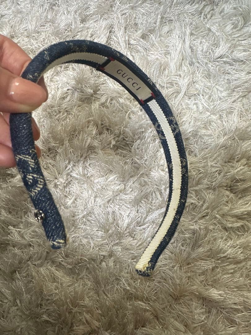 GUCCI ネイビー デニム ヘアバンド