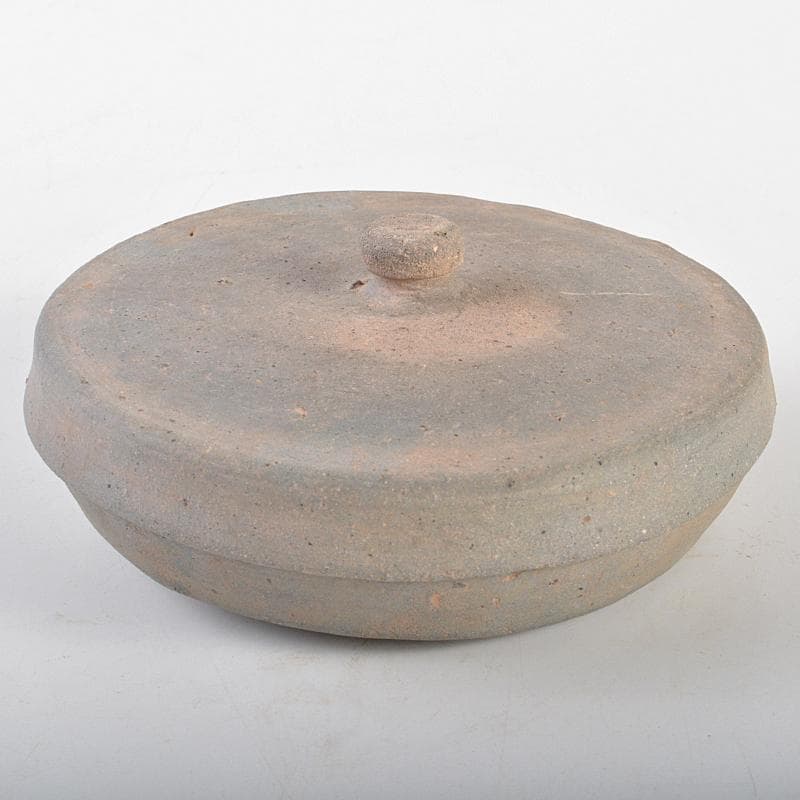 朝鮮美術　須恵器　新羅土器　新羅無釉土　合子　盒子　時代箱付　V　R7091