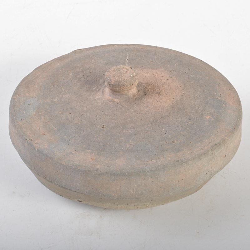 朝鮮美術　須恵器　新羅土器　新羅無釉土　合子　盒子　時代箱付　V　R7091