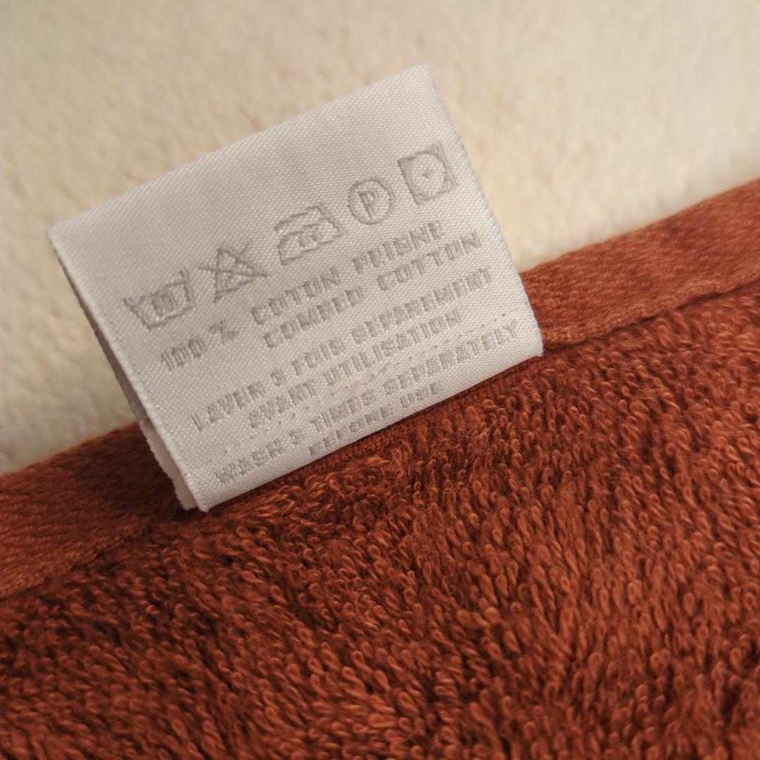 HERMES　ビーチタオル　シェブロン　ブラウン バスタオル　大判タオル