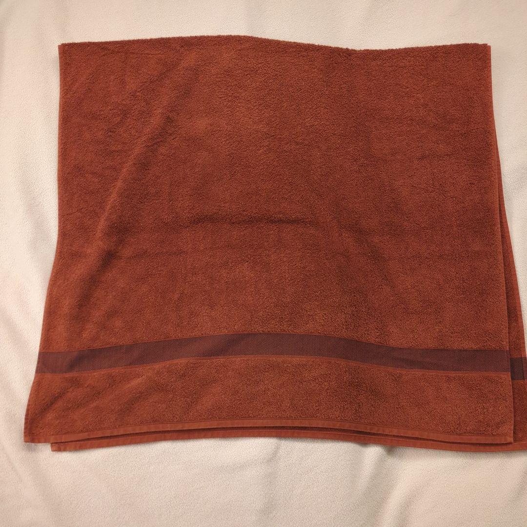 HERMES　ビーチタオル　シェブロン　ブラウン バスタオル　大判タオル