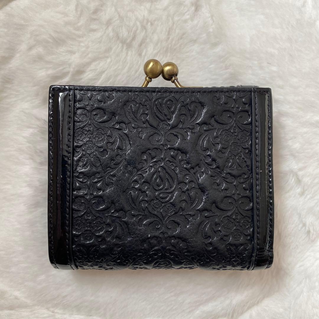 ANNA SUI セルパン 二つ折り口金財布 ブラック