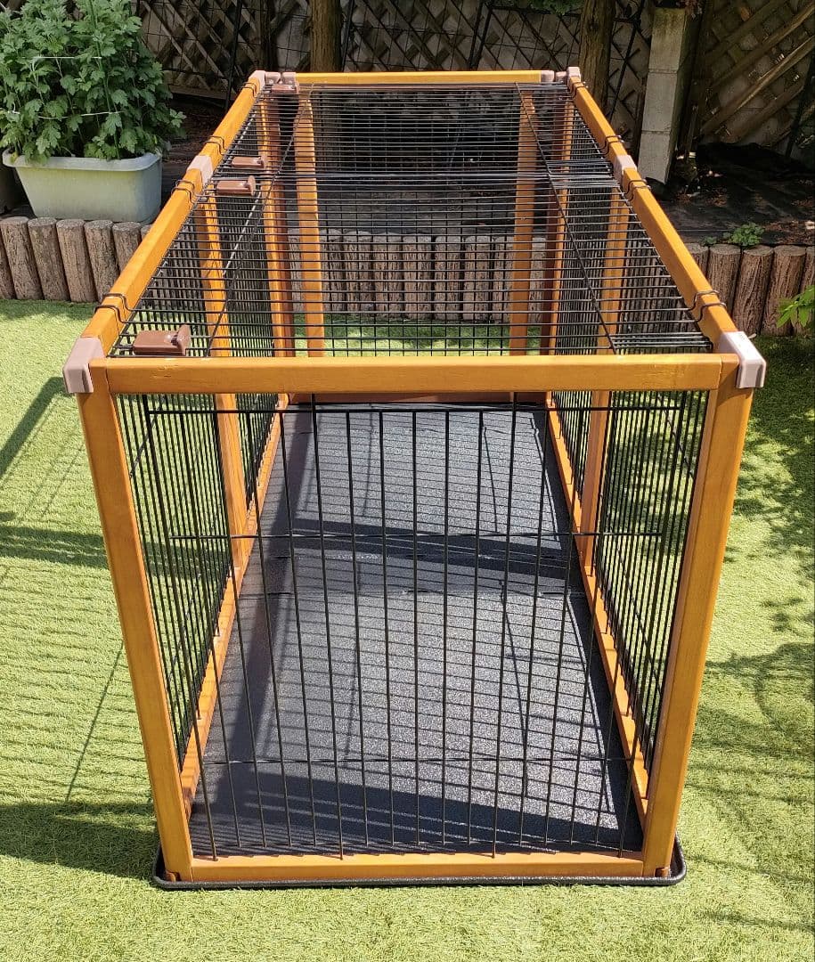 リッチェル 木製3WAYサークル 6面 高さ90cm、天井柵・床トレー付