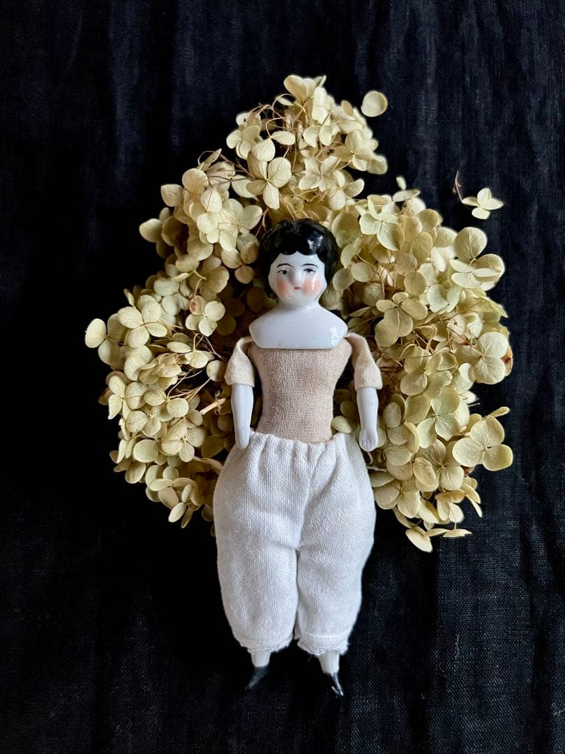 お正月値下げ！アンティーク　チャイナヘッドドール　パンツ　16センチ　アナベル付