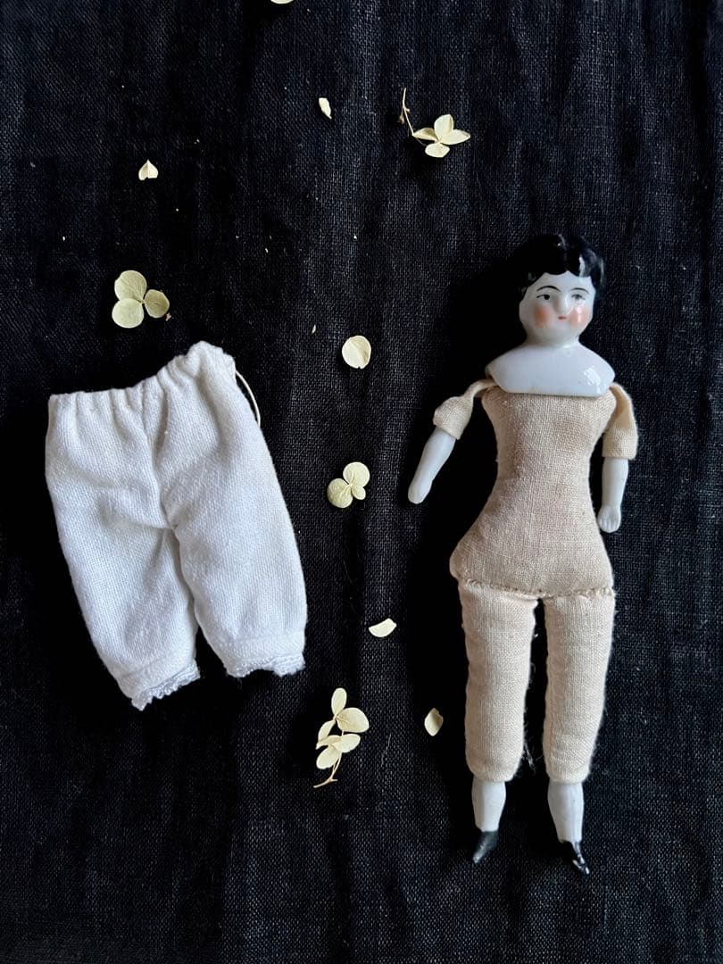 お正月値下げ！アンティーク　チャイナヘッドドール　パンツ　16センチ　アナベル付