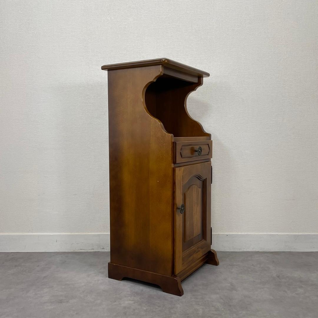 オールドカリモク コロニアル 電話台 サイドチェスト ディスプレイ台 ビンテージ