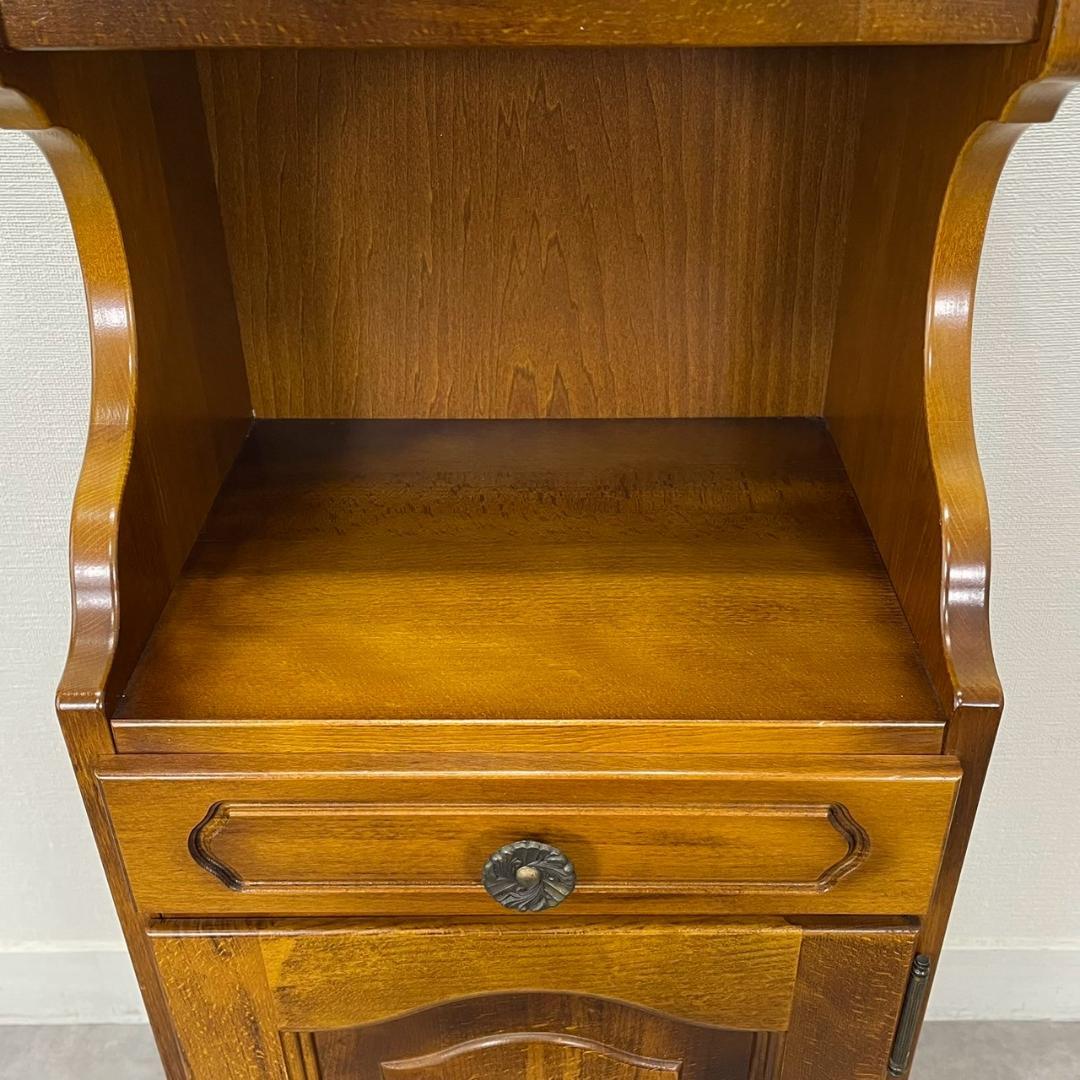 オールドカリモク コロニアル 電話台 サイドチェスト ディスプレイ台 ビンテージ