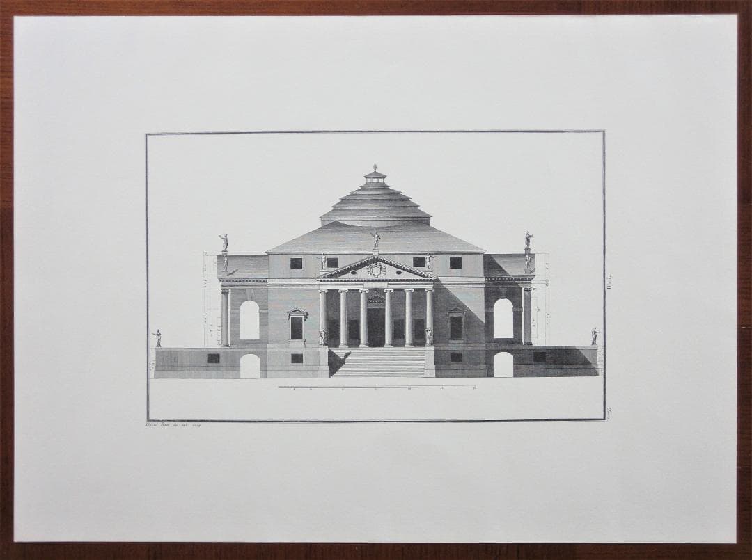 イタリア ルネサンス期の名建築家パッラーディオ 図面3枚 バシリカとラ・ロトンダ