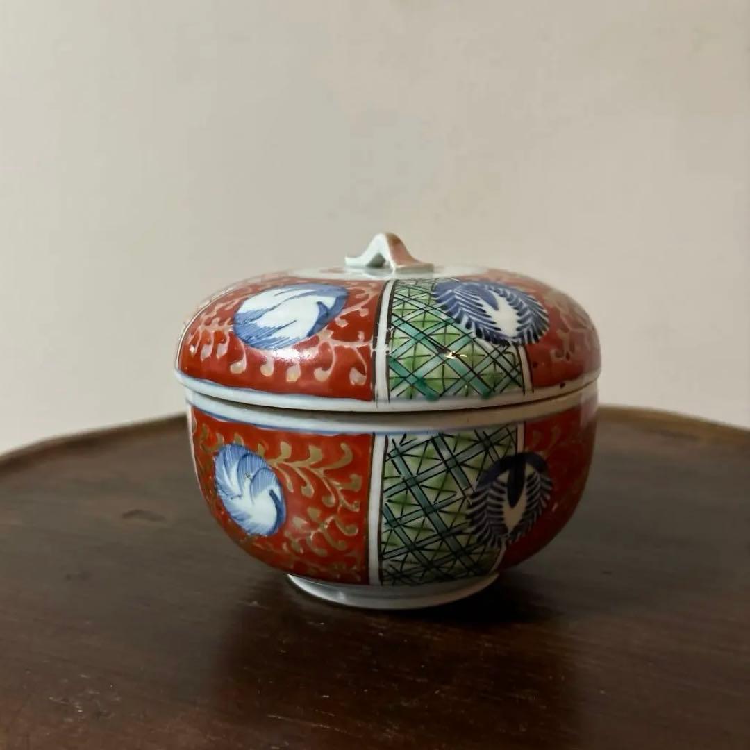 古伊万里　菓子器　蓋物　明治前後　喰籠　古道具　アンティーク　骨董　李朝