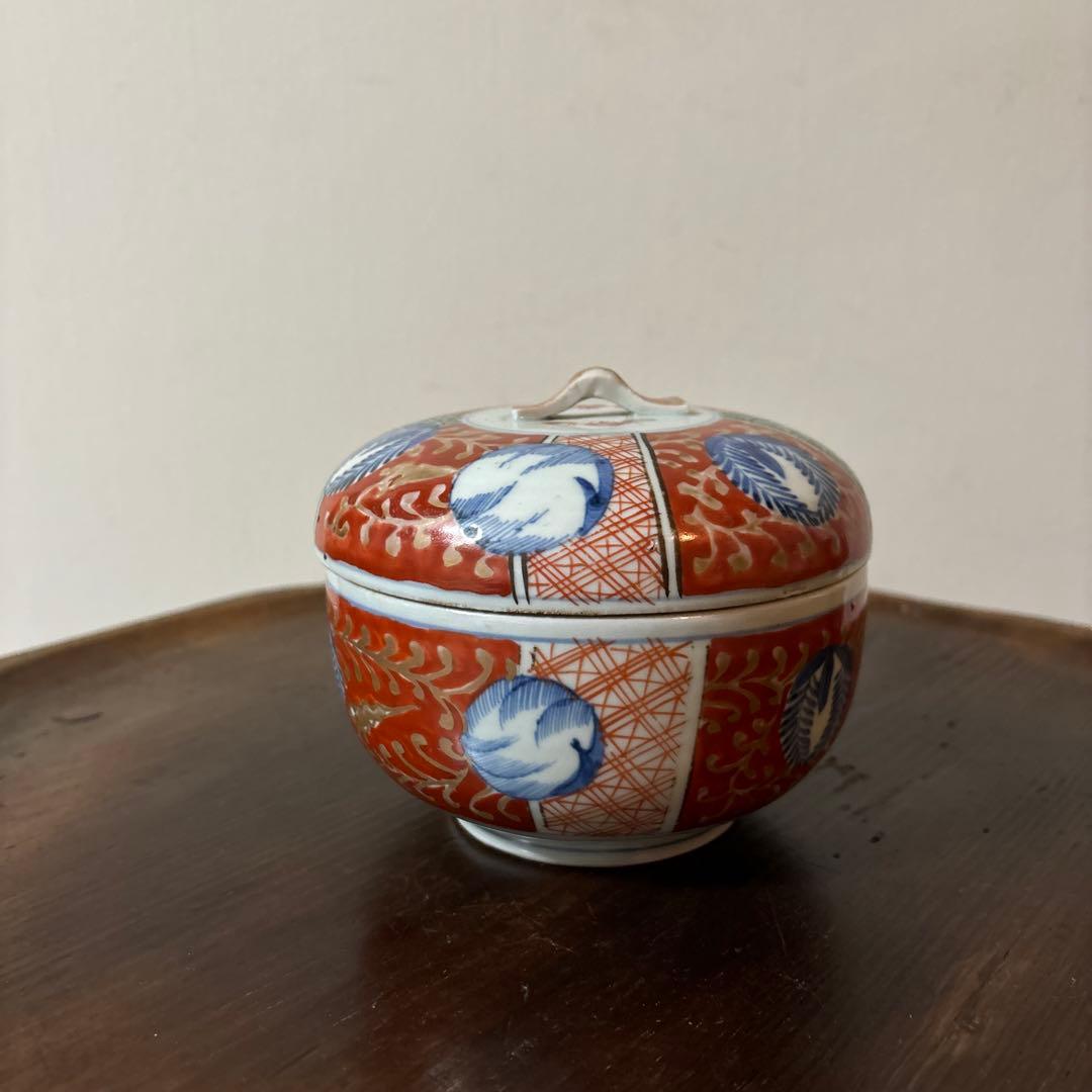 古伊万里　菓子器　蓋物　明治前後　喰籠　古道具　アンティーク　骨董　李朝