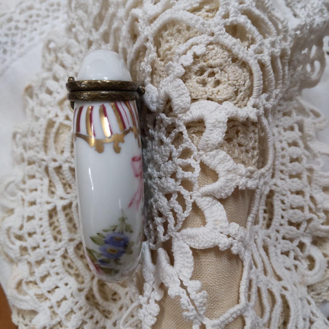 リモージュ　風　ピルケース　陶器　ヒンジボックス　アンティーク風