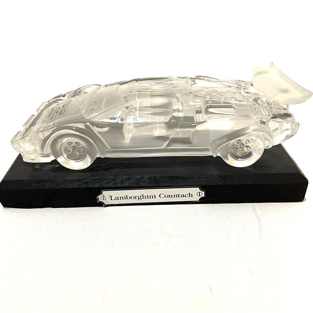 ランボルギーニ　カウンタック　クリスタル　ガラス　置物　台座付き