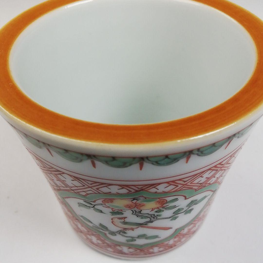 Ｔ９６５　蓋置　『赤絵小文』『三浦竹泉 造』　共箱　茶道具