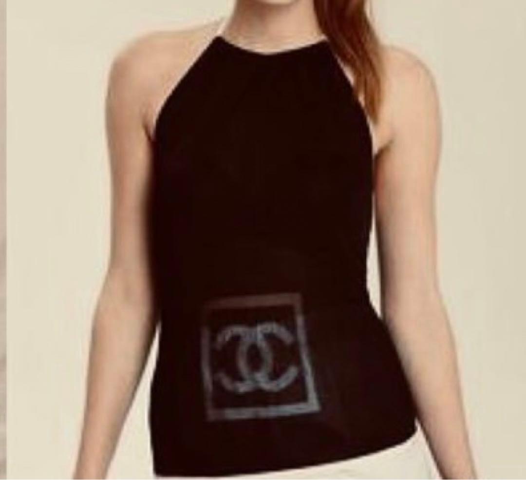 シャネル※ココマークCCロゴ　シースルーホルターネックキャミソール　サイズ36