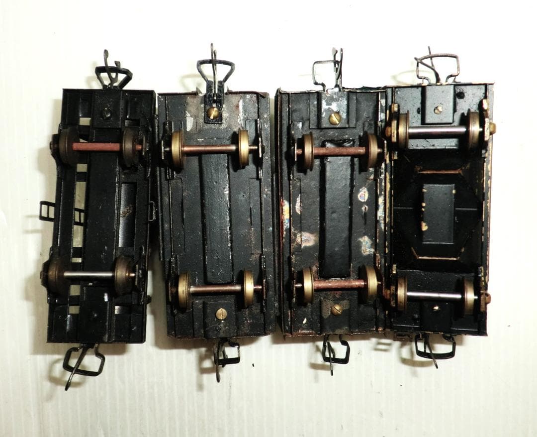 つぼみ堂 HOゲージ Bテンダー蒸気機関車と貨車4種4両 積荷付 外観ジャンク