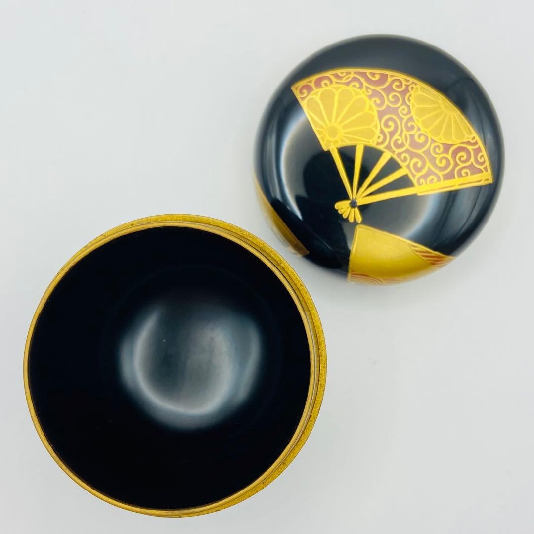 中棗 扇面蒔絵 黒　宗祥　共箱入　茶道具　薄茶器　木製　漆芸　伝統工芸品