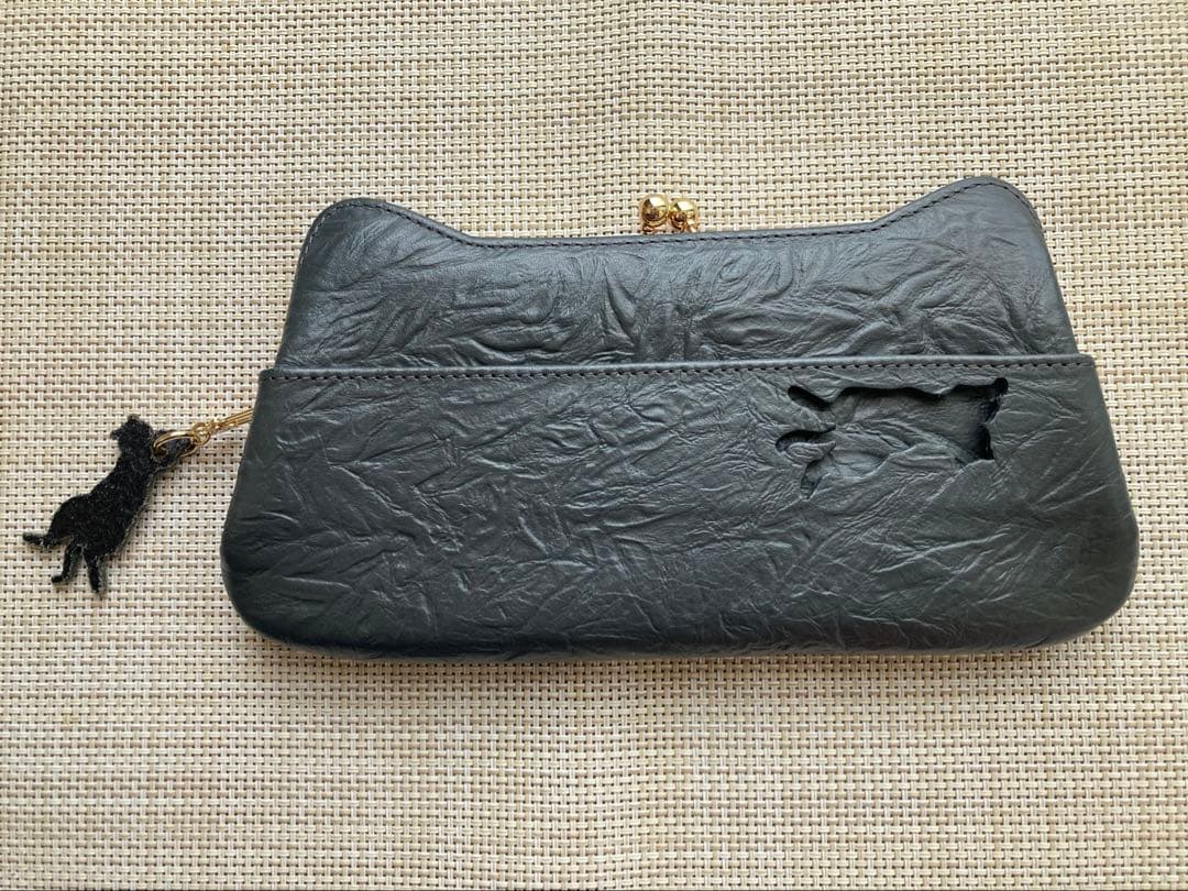 aoneco がま口　長財布　小銭入れ&カードケース付き