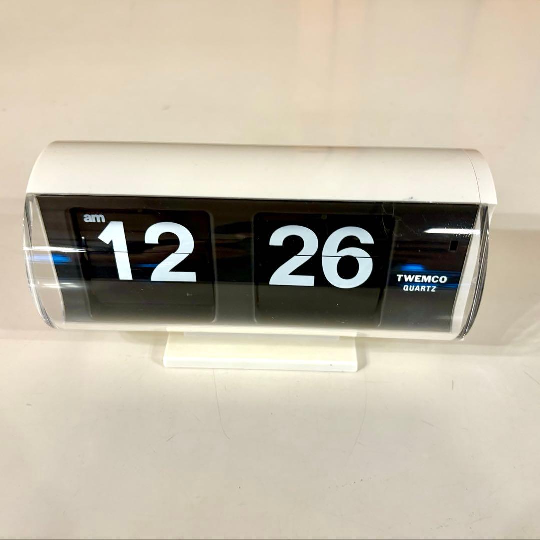 ★動作品★TWEMCO トゥエンコ パタパタ時計QT-30T ホワイト