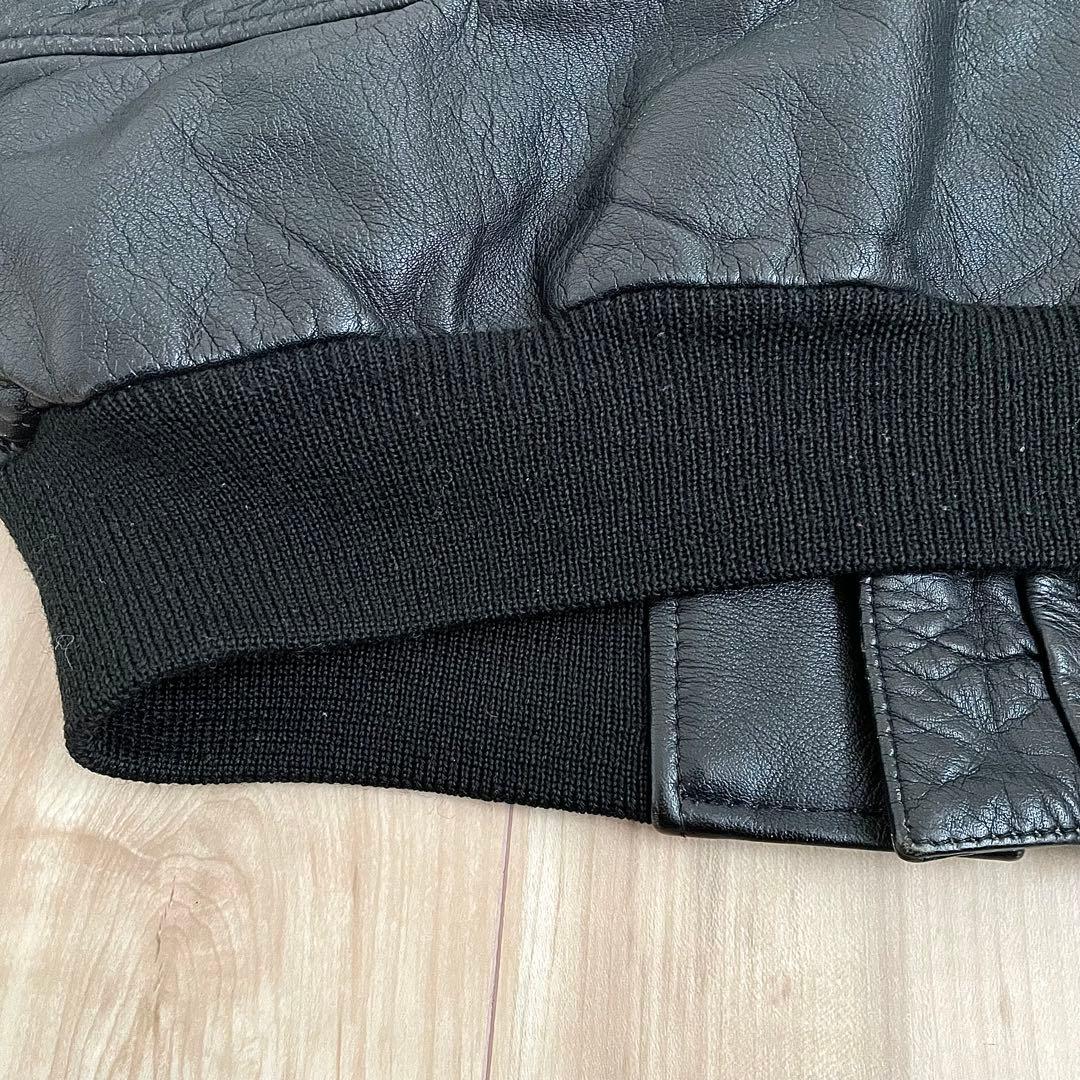 A2 G1 TYPE ヴィンテージ レザーフライトジャケット ライナー付き 黒