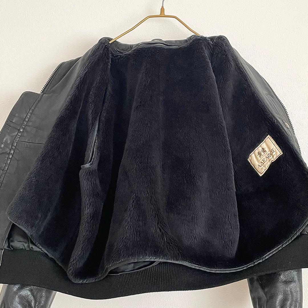 A2 G1 TYPE ヴィンテージ レザーフライトジャケット ライナー付き 黒