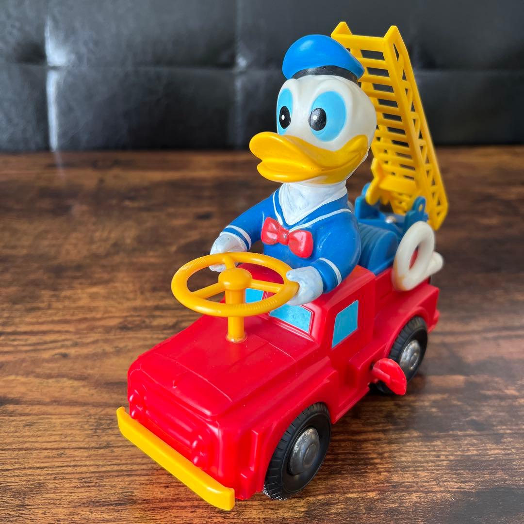 増田屋 レトロ ディズニー ドナルドダック 消防車 ゼンマイ