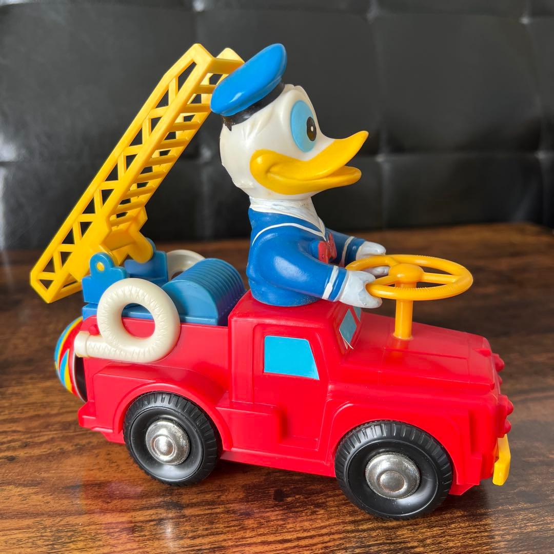 増田屋 レトロ ディズニー ドナルドダック 消防車 ゼンマイ