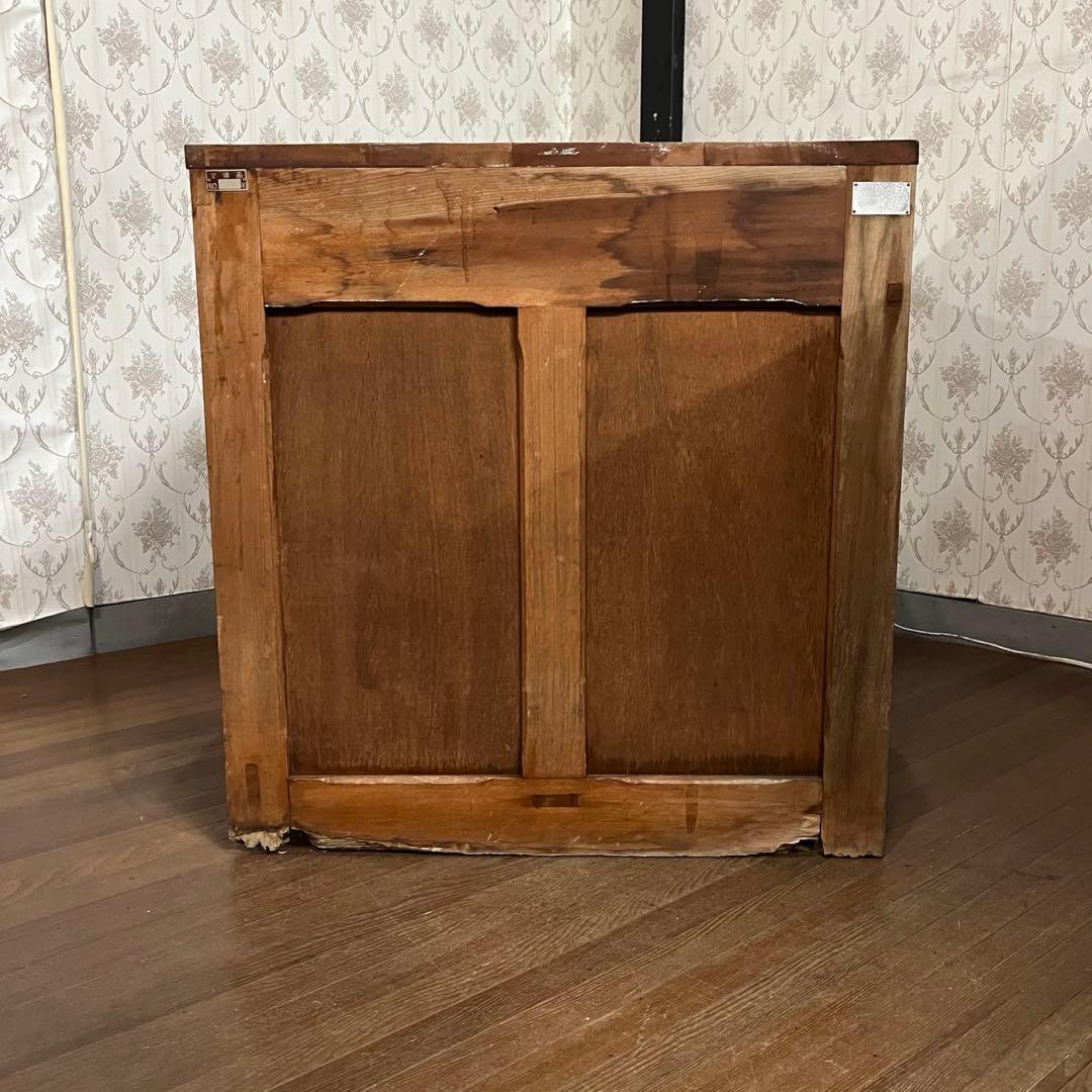 【アンティーク】昭和レトロ 木製 無垢材 片袖机 勉強机 デスク 古家具 古道具