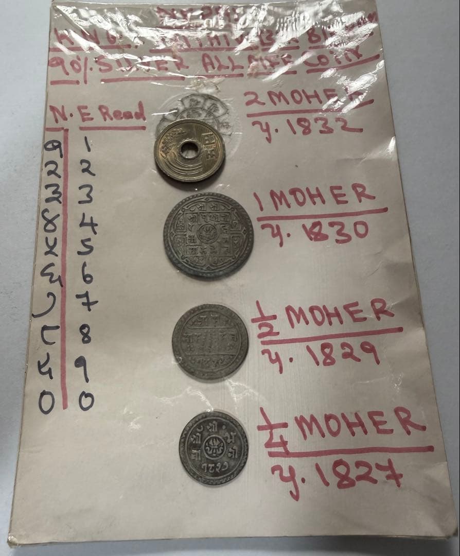 j*i様 1827年〜ネパール銀貨3枚セット