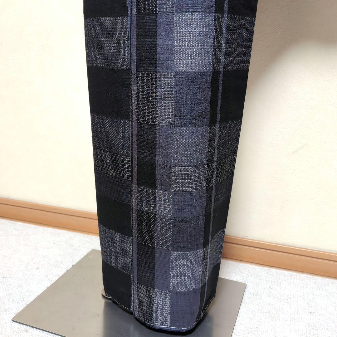 専用 未使用 単衣 胴抜き 本場結城紬 亀甲100 格子東京青山ゑり華 証紙