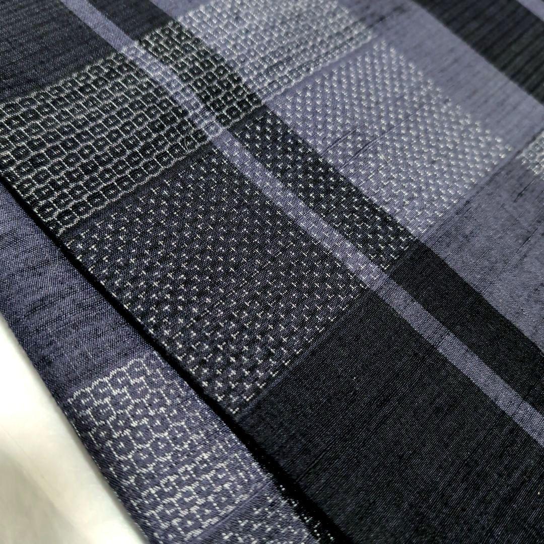 専用 未使用 単衣 胴抜き 本場結城紬 亀甲100 格子東京青山ゑり華 証紙