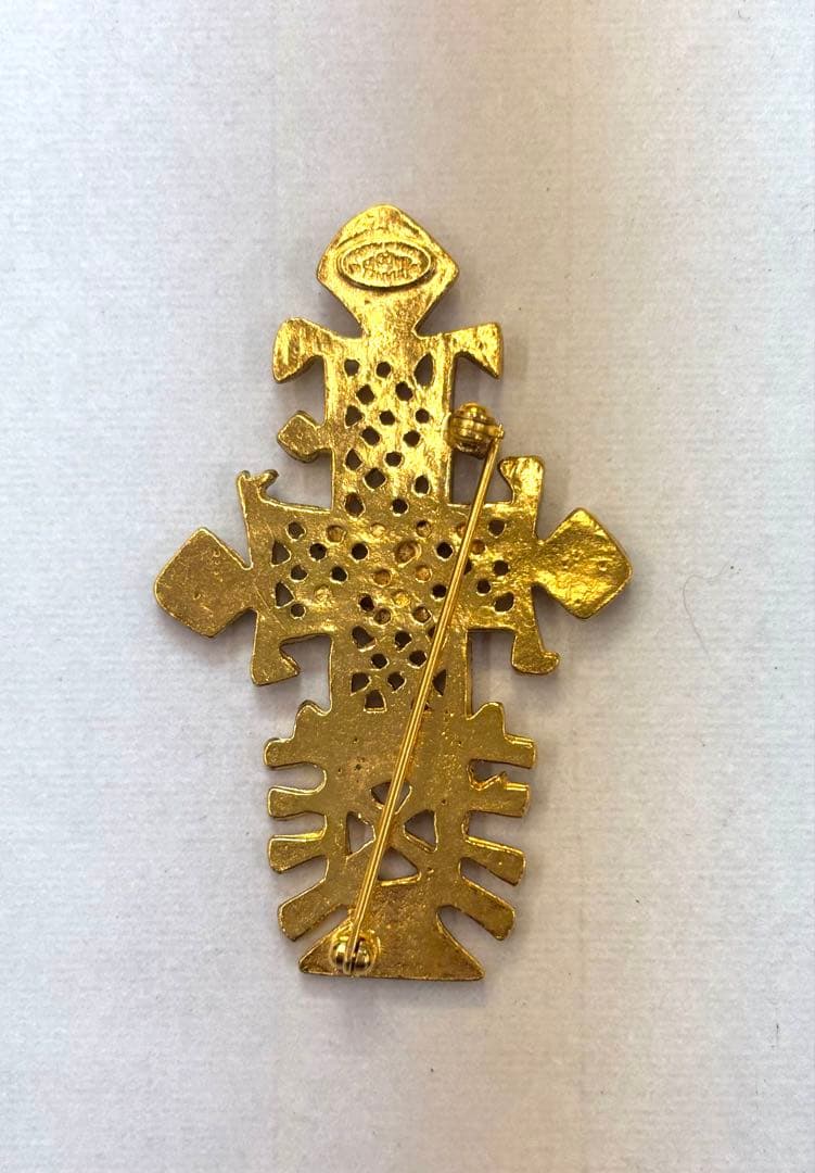 ☆美品☆ビンテージシャネル クロスブローチ☆1990年代☆ゴールド