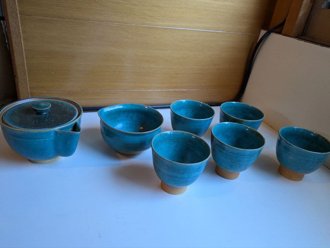 トルコブルー　やちむん　茶器セット　煎茶
