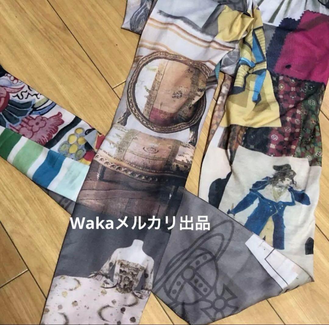 ロココ柄　オーブ　絵画柄　タイツ　ヴィヴィアンウエストウッド